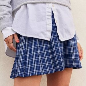 NWOT AERIE Pleated Plaid Mini Skirt